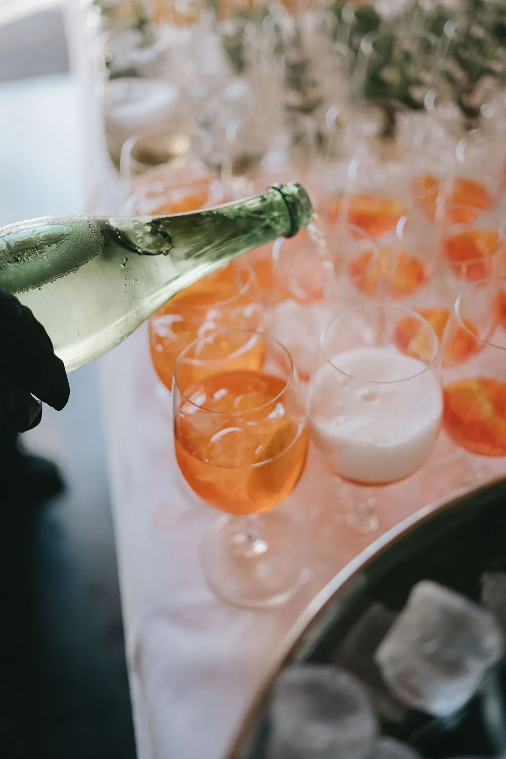 Sektcocktails für den Empfang der Gäste